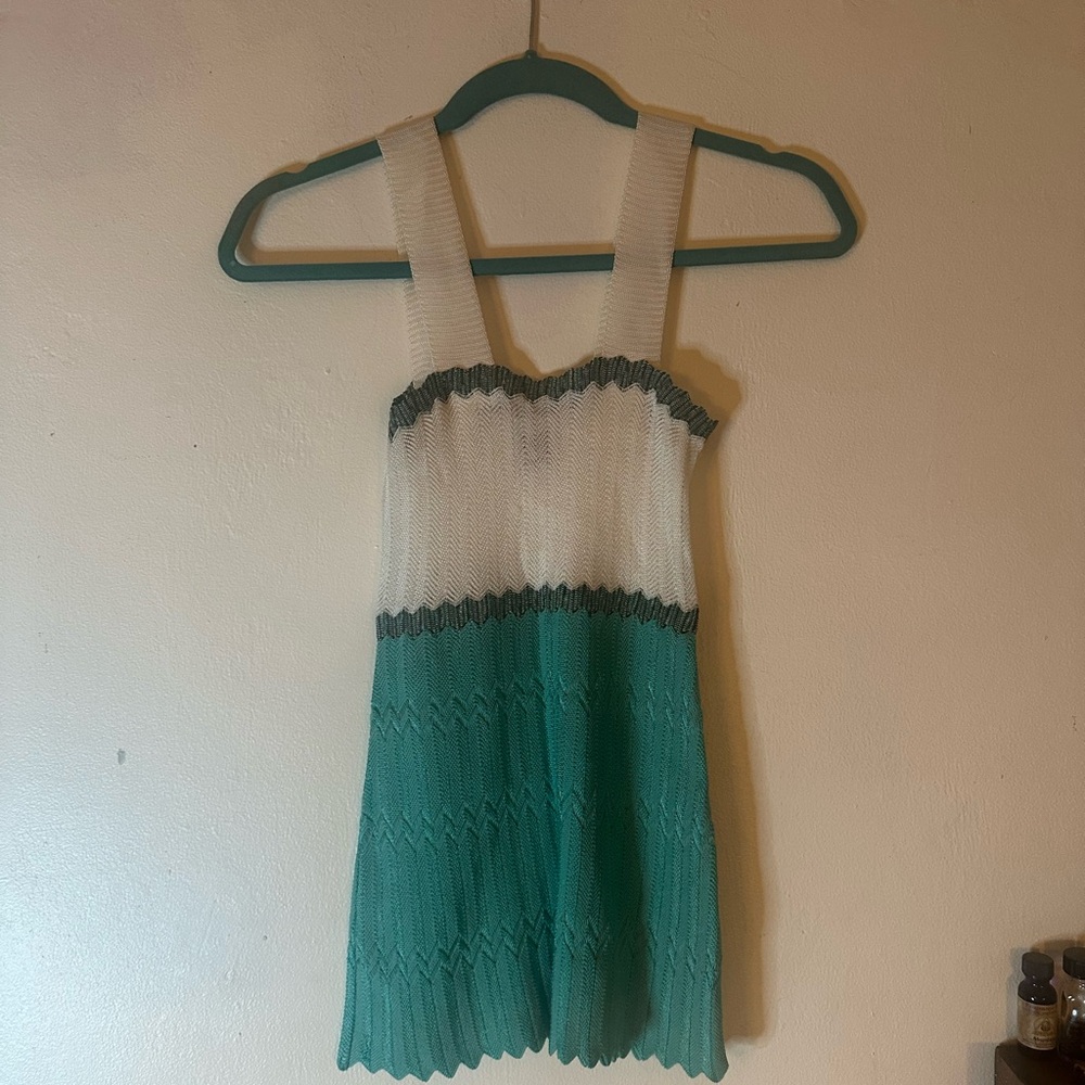 M by Missoni White and Green Knit Top Size 4